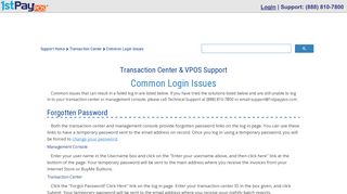 Common Login Issues - 1stPayPOS Support