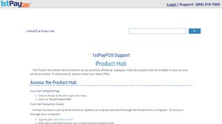 Product Hub - 1stPayPOS Support