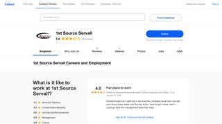 1st Source Servall Careers and Employment | Indeed.com