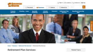 Retirement Plan Services - 1st Source Bank