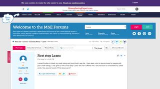First stop Loans - MoneySavingExpert.com Forums