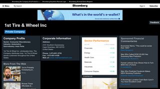 1st Tire & Wheel Inc: Company Profile - Bloomberg