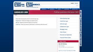 Cardholder Login | First National Bank Texas - First Convenience Bank