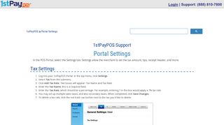 Portal Settings - 1stPayPOS Support