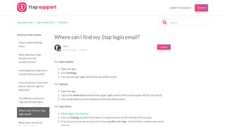 Where can I find my 1tap login email? – 1tap Help Center