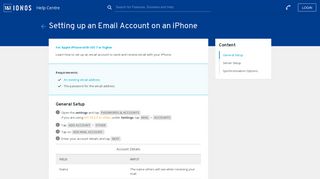Setting up an email account on the iPhone - 1&1 IONOS Help