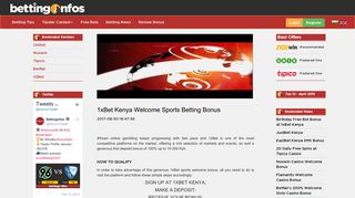 1xBet Kenya Welcome Sports Betting Bonus - BettingInfos