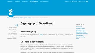 Signing up to Broadband | 2degrees Mobile