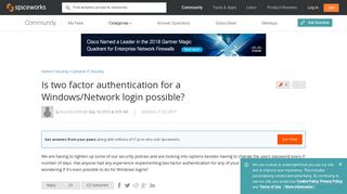 Is two factor authentication for a Windows/Network login possible ...
