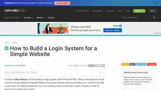 How to Build a Login System for a Simple Website - TutsPlus Code