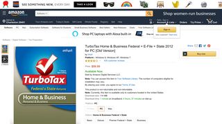 TurboTax Home & Business Federal + E-File + State 2012 for PC