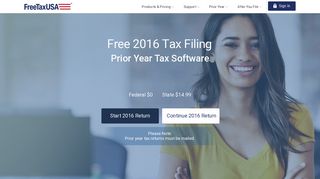 File 2016 Federal Taxes (100% Free) on FreeTaxUSA®