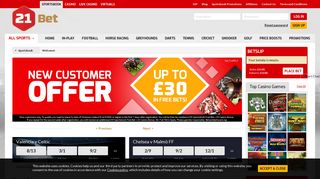 21Bet | Sportsbook and Casino | Fully licensed in the UK