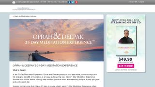Oprah & Deepak's 21-Day Meditation Experience - Chopra Center ...