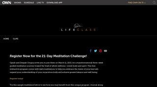 Register Now for the 21-Day Meditation Challenge! - Oprah.com