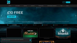 21.co.uk | Online Casino | £10 Free No Deposit