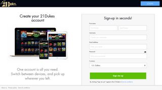 Sign Up to Win Real Money Online at 21Dukes