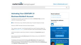 C21 Business Builder Activate Your Account - Learning
