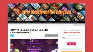 21Prive Casino: 10 Bonus Spins No Deposit! (Non UK!) - New Free ...