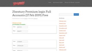 21sextury Premium login Full Accounts - xpassgf.com