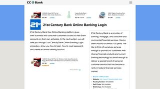 21st Century Bank Online Banking Login - CC Bank