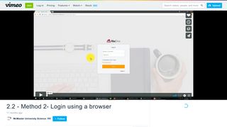 2.2 - Method 2- Login using a browser on Vimeo