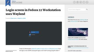 Login screen in Fedora 22 Workstation uses Wayland - Fedora ...