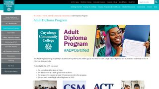 Tri-C Adult Diploma Program: Cleveland Ohio