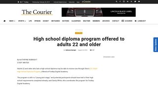 High school diploma program offered to adults 22 and older | The ...