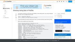 Directory listing fails in FileZilla - Stack Overflow