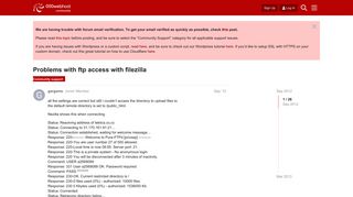 Problems with ftp access with filezilla - Community support ...
