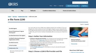 e-file Form 2290 | Internal Revenue Service - IRS.gov