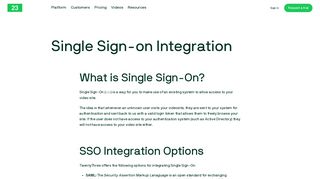 Single Sign-on Integration | TwentyThree™