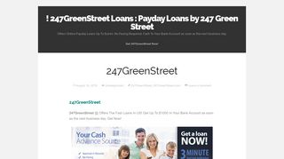 ! 247GreenStreet Loans : Payday Loans by 247 Green Street | Offers ...