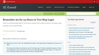 Remember me for 24 Hours in Two-Step Login | <span class=