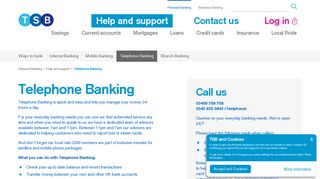 Telephone Banking | TSB Bank