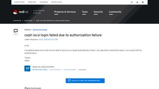 ceph iscsi login failed due to authorization failure - Red Hat Customer ...