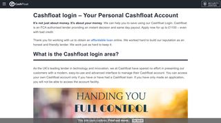 Cashfloat login - Control your payday loans online 24/7