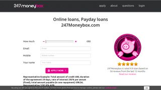 Payday Loans at 247Moneybox - Online Short-Term Lender