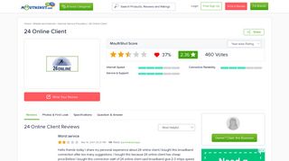 24 ONLINE CLIENT Reviews | Broadband | Wireless | Ratings