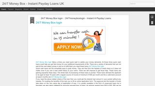 24/7 Money Box login :: 24/7moneyboxlogin - Instant A Payday Loans ...