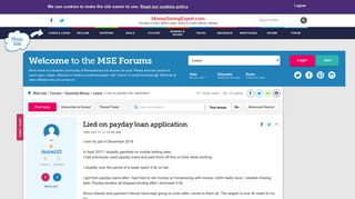 Lied on payday loan application - MoneySavingExpert.com Forums