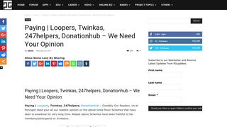 Paying | Loopers, Twinkas, 247helpers, Donationhub - We Need Your ...