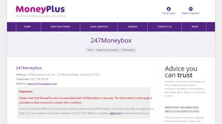 24/7 Moneybox | Info & Contact details - MoneyPlus