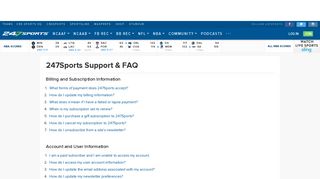 247Sports Support & FAQ