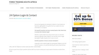 24 Option Login & Contact - Forex Trading South Africa