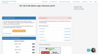 192.168.0.250 Admin Login, Password, and IP - Clean CSS