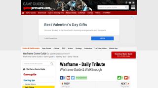 Warframe - Daily Tribute - Warframe Game Guide | gamepressure.com