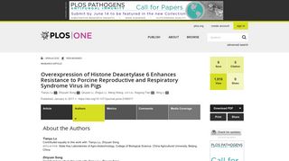 PLOS ONE: Overexpression of Histone Deacetylase 6 Enhances ...