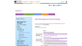 Web Management Suite Settings | 2Simple